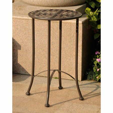 INTERNATIONAL CARAVAN Mandalay Iron Round Table, Rustic Brown 3469-RT-BN